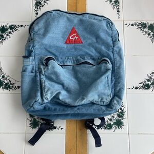 Vintage 90s Washed Denim Backpack Streetwear Laptop School Bag
